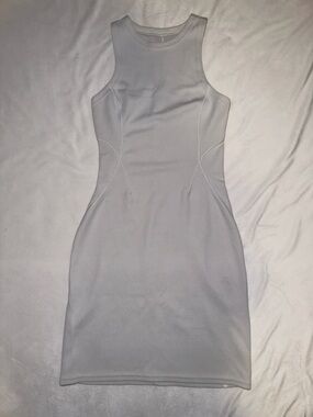 Lululemon Athletica Cream Ribbed Softstreme Slim-Fit Tank Dress Size 2